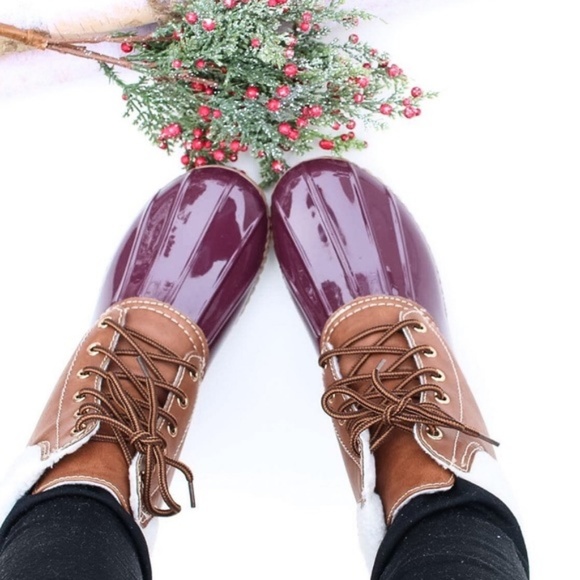 Twilight Gypsy Collective Shoes - Sherpa Fur Winter Wine Duck Fall Boots